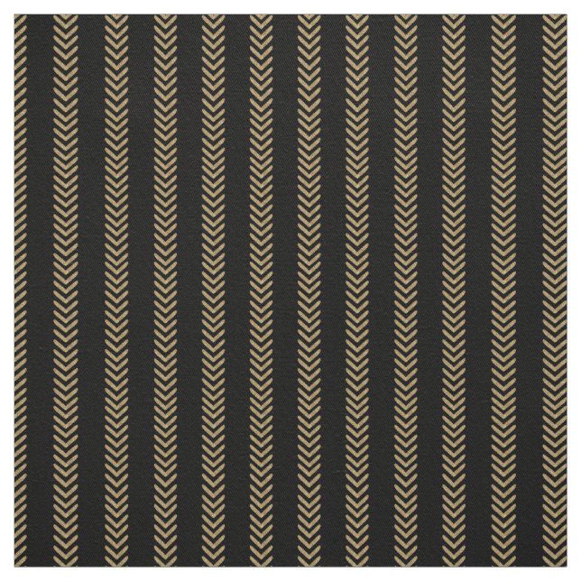 Schwarzes GoldZickzack Pfeil-Gewebe Stoff (Muster)