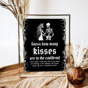 Schwarzes Gothic-Halloween-Ratespiel: Wie viele Kü Poster