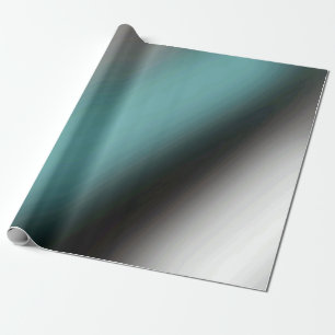 Schwarzes Grau und Teal Farbverlauf Sleek Modern Geschenkpapier