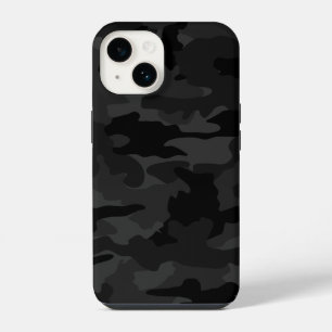 Schwarzes & Graues Cooles Camo-Tarnmuster Langlebi iPhone Hülle