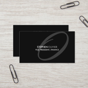 Schwarzes graues modernes elegantes Monogramm Visitenkarte