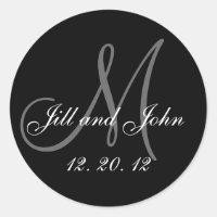 Schwarzes graues Monogramm nennt 2012 Wedding