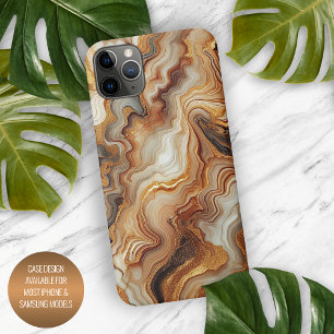 Schwarzes Graues Rotes Braunes Bernstein-Gold-Marm iPhone 16 Pro Max Hülle