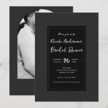 Schwarzes Gray Gold Modernes Minimales Brautparty