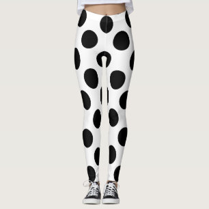 Schwarzes großes Tupfen-Muster Leggings