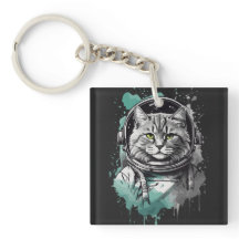 Schwarzes grünes Astronauten-Katze-Design