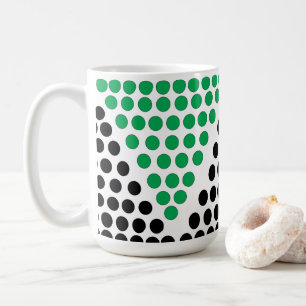 Schwarzes grünes Dreieck Kreis Geometrisches Muste Kaffeetasse