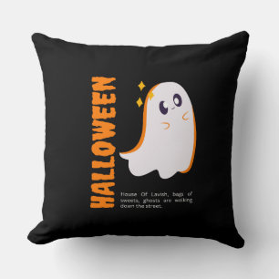 Schwarzes gruseliges Halloween-Dekokissen Kissen