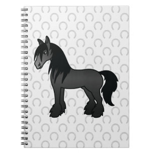 Schwarzes Gypsy Vanner / Shire / Clydesdale Pferd Notizblock