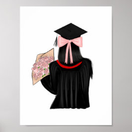 Schwarzes Haar Coquette Graduiertenkunst Poster