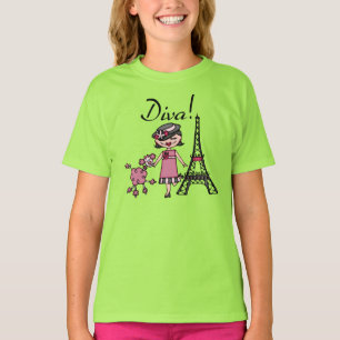 Schwarzes Haar-Diva T-Shirt