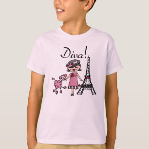 Schwarzes Haar-Diva T-Shirt