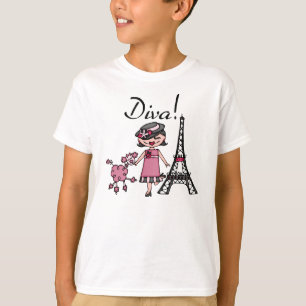 Schwarzes Haar-Diva T-Shirt