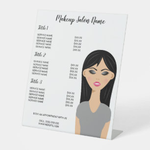 Schwarzes Haar Make-up Mädchen Nahaufnahme Make-up Sockelschild