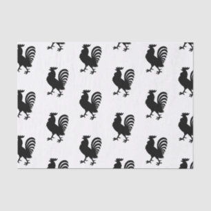 Schwarzes Hahn-Silhouette-Seidenpapier Seidenpapier
