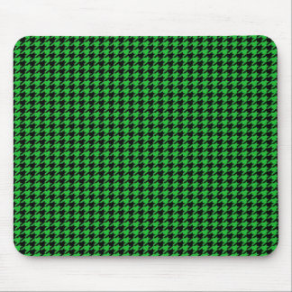 Schwarzes Hahnentrittmuster auf Grün Mousepad