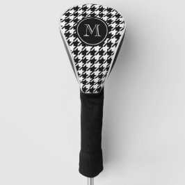 Schwarzes Hahnentrittmuster-Monogramm Golf Headcover