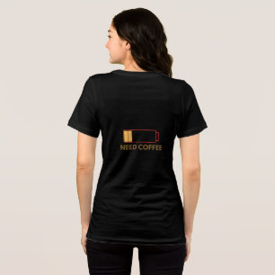 schwarzes Halbarm-Shirt mit einem trendigen Kaffee Tri-Blend Shirt