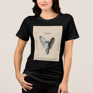 schwarzes halbärmeliges T-Shirt für Frauen Tri-Blend Shirt