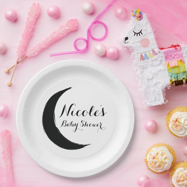 Schwarzes Halbmond Dunkelmond Astrologie Zodiac Pa Pappteller (Party)