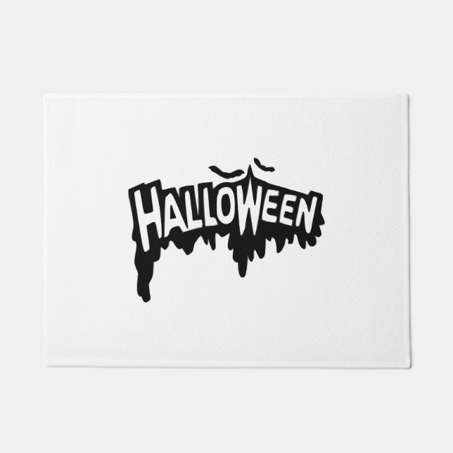 Schwarzes Halloween Fußmatte (Vorderseite)