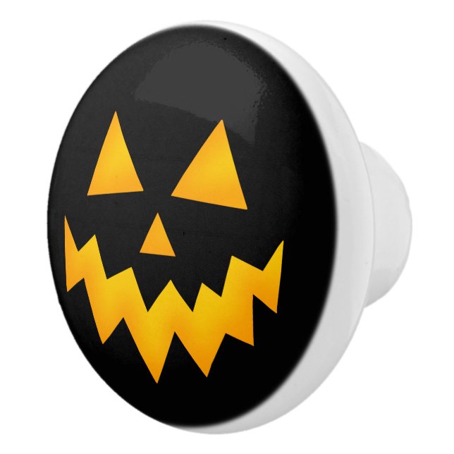 Schwarzes Halloween-glühende Kürbislaterne Pumpkin Keramikknauf (Rechts)