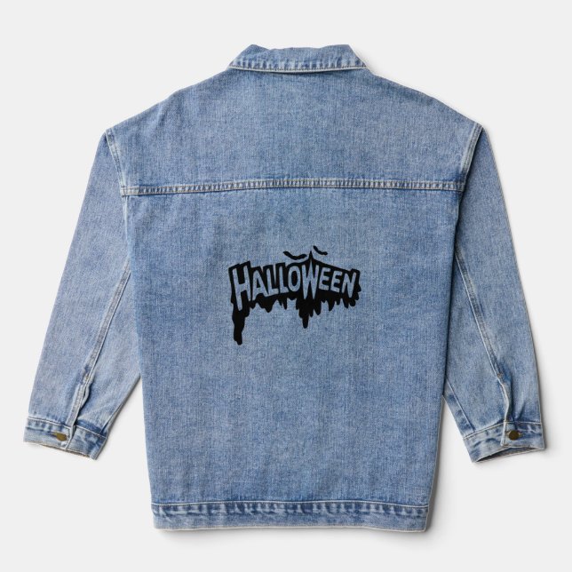 Schwarzes Halloween Jeansjacke (Rückseite)
