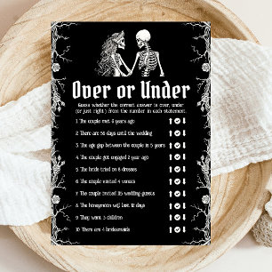Schwarzes Halloween Over oder Under Brautparty Gam Einladung