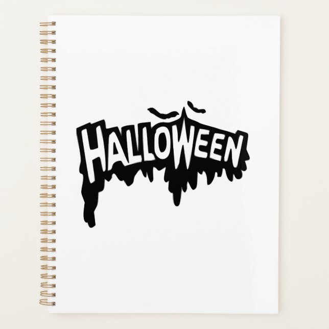 Schwarzes Halloween Planer (Vorderseite)