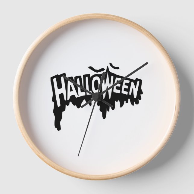 Schwarzes Halloween Uhr (Vorderseite)