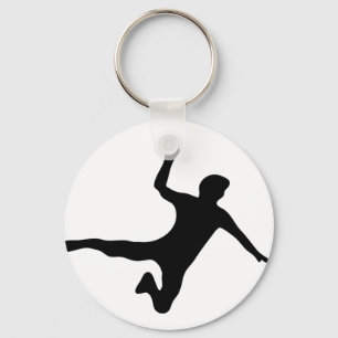 schwarzes Handballspielerlogo Schlüsselanhänger
