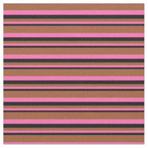 Schwarzes, heißes Rosa und siennenfarbenes Muster Stoff