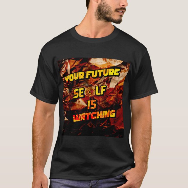 Schwarzes Hemd mit Slogans T-Shirt (Vorderseite)