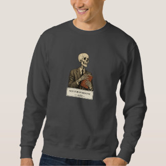 Schwarzes Herren-Sweatshirt mit Skelett-Grafik-Cre Sweatshirt