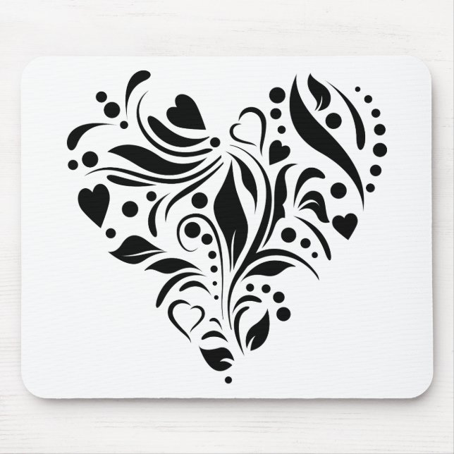 Schwarzes Herz Mousepad (Vorne)