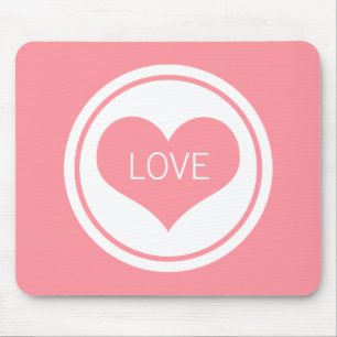 Schwarzes Herz Mousepad, rosa Mousepad