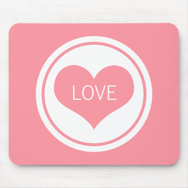 Schwarzes Herz Mousepad, rosa Mousepad (Vorne)