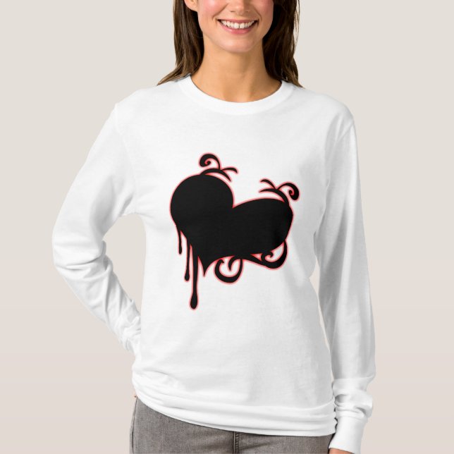 Schwarzes Herz T-Shirt (Vorderseite)