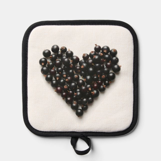 Schwarzes Herz Topflappen (Vorderseite)