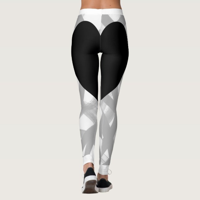 Schwarzes Herz zurück Leggings (Rückseite)