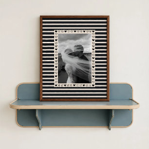 Schwarzes Herzrandposter - Personalisiertes Gesche Poster