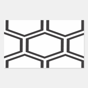 Schwarzes Hexagon-Muster. Rechteckiger Aufkleber