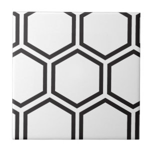 Schwarzes Hexagonmuster Fliese