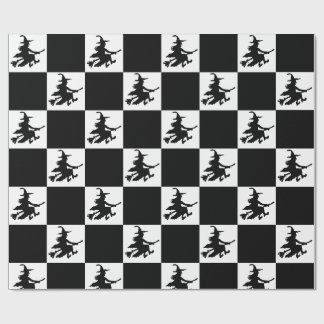Schwarzes Hexen-Karopapier Geschenkpapier