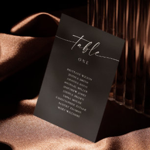 Schwarzes Hochzeitssitzplan Minimalistisch Forma Einladung