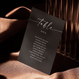 Schwarzes Hochzeitssitzplan | Minimalistisch Forma Einladung