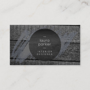 Schwarzes Holz Grau Wasserfarbe Spritzer Moderner Visitenkarte