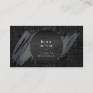 Schwarzes Holz Grau Wasserfarbe Spritzer Moderner Visitenkarte