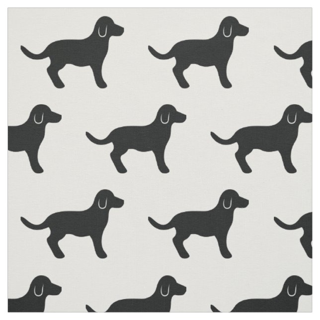 Schwarzes Hund-Silhouette-Muster Stoff (Muster)