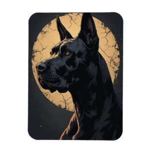 Schwarzes Hundeporträt für treue Hundebesitzer Magnet